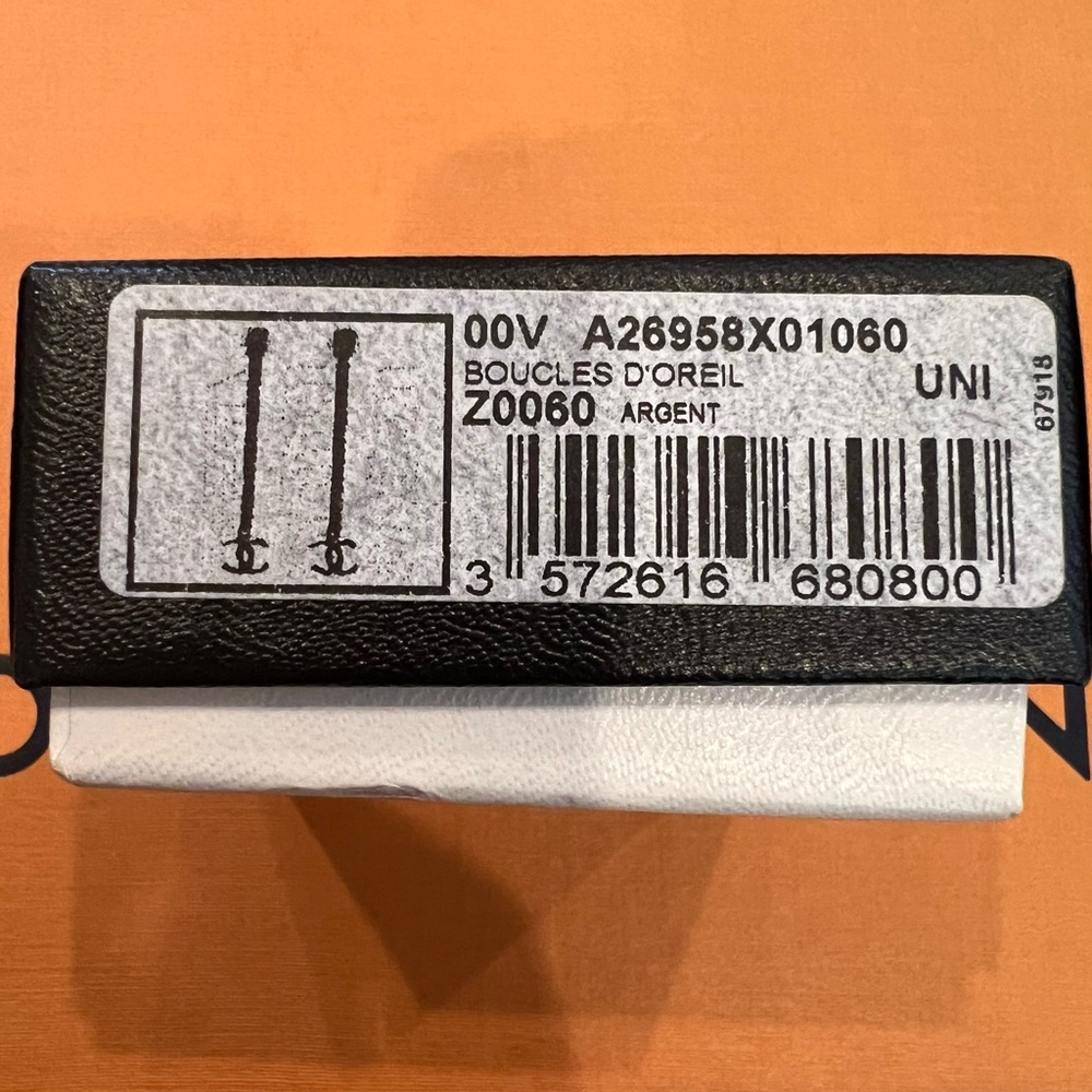 CHANEL Silver Chain Logo Earrings - Picture 7 of 10